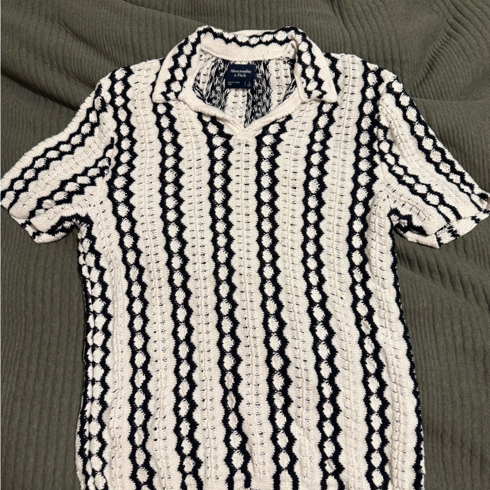 Navy and White Striped Men’s Shirt